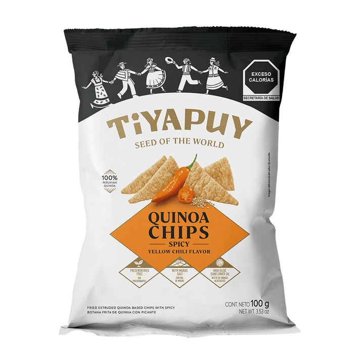 Chips de Quinua con Aji Amarillo Tiyapuy (100 g) - Tiyapuy Foods - Sembrando una nueva historia.