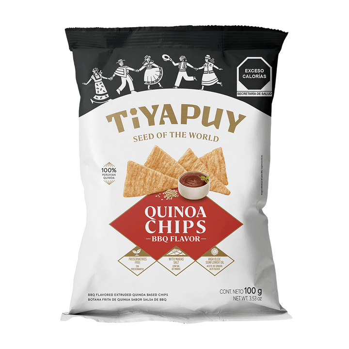 Chips de Quinua sabor BBQ Tiyapuy, (100 g) - Tiyapuy Foods - Sembrando una nueva historia.