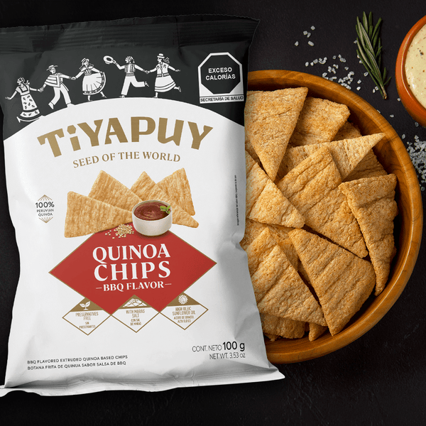 Chips de Quinua sabor BBQ Tiyapuy, (100 g) - Tiyapuy Foods - Sembrando una nueva historia.